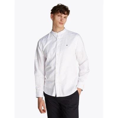 Abbildung von Tommy Hilfiger Langarmhemd &quot;LINEN BLEND MAO COLLAR SHIRT&quot;