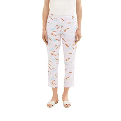 Abbildung von TOM TAILOR Damen 1036632 Hose, 31762 Lilac Abstract Leaf Design, 36W / 28L