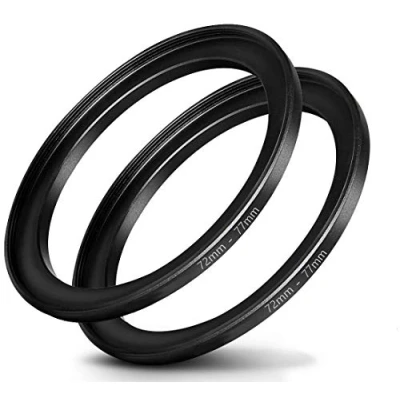 Abbildung von FANZR Step Up Ring für Kameralinse, 72 mm 77 Objektiv, (72 Objektiv auf Filter), Premium Aluminium (2 Stück)
