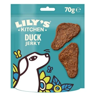 Abbildung von Lily’s Kitchen Mit natürlichen Zutaten hergestellt Leckerli Packung für ausgewachsene Hunde, Leckere Mini Trockenfleischstücke kleine, mittlere, große Hunde 8 x 70g