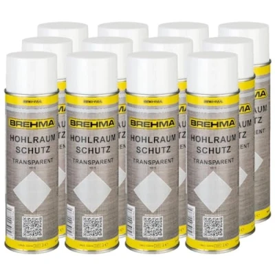 Abbildung von BREHMA 12x Hohlraumschutz Hohlraumversiegelung transparent Spray 500ml
