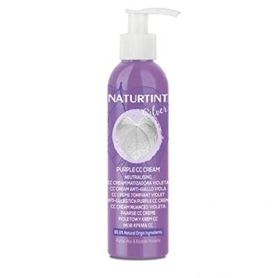Abbildung von Naturtint. No Rinse Violet Mattifying CC Cream Beseitigt unerwünschte Gelb und Kupfertöne in blondem, weißem gebleichtem Haar 95,8% natürliche Inhaltsstoffe 200 ml