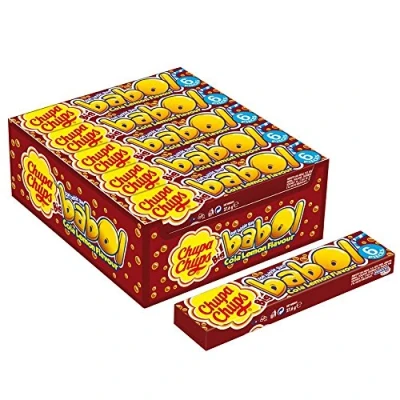 Abbildung von Chupa Chups Big Babol Cola Lemon Bubble Gum, Theken Display enthält 20 Stangen Kaugummis mit Geschmack, für große Kaugummi Blasen, 20x27,6g
