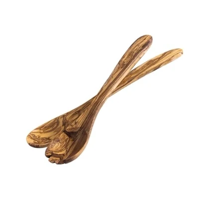 Abbildung von APS 842 Salatbesteck, 2er Set &quot;OLIVE&quot;, je 7,5 x 6 cm, Griff: 22,5 Olivenholz