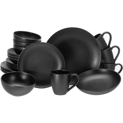 Abbildung von CreaTable Kombiservice &quot;Magic Black Coupe&quot;, (Set, 20 tlg.), Spezialglasur mit glänzenden Sprenkeln