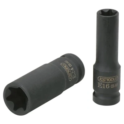 Abbildung von KS TOOLS 515.1056 Kraft Stecknuss 75 E18 12,5 (1/2&quot;) E Profil, Außen Torx