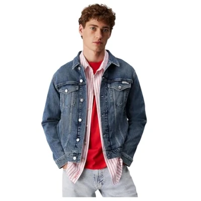 Abbildung von Calvin Klein Jeans Jacket Jeansjacke, Herren, Größe: XXL, Denim dark