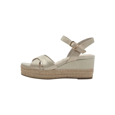 Abbildung von Tamaris Plateausandalette, Damen, Größe: 36, Champagne Schuhe