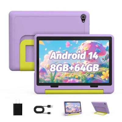 Abbildung von Yicty Kinder Tablet｜Upgraded Android 14 Tablet 10 Zoll für mit Schutzhülle｜Octa Core｜8+64GB 1TF Karte erweiterbar｜Dual Kamera｜Kindersicherung｜Vorintallierte KIDOZ｜Großes Geschenk Kleinkind