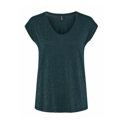 Abbildung von Pieces Glitter Tshirt print, Damen, Größe: XS, Reflecting pond