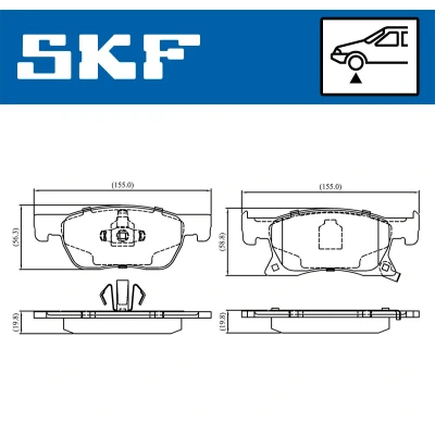Abbildung von SKF VKBP 80291 A Bremsbelagsatz mit akustischer Verschleißwarnung Zubehör OPEL: Astra K Sports Tourer, Schrägheck