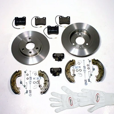 Abbildung von Autoparts Online Set 60002510 Bremsscheiben 3 Loch Bremsen Bremsbeläge vorne Bremsbacken Zubehör Radzylinder für hinten