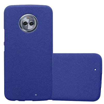 Abbildung von Cadorabo Hülle kompatibel mit Motorola Moto X4 Schutzhülle TPU Silikon Case Frost Design Slim Kratzfest Weiche Gummi Rundumschutz für in Blau