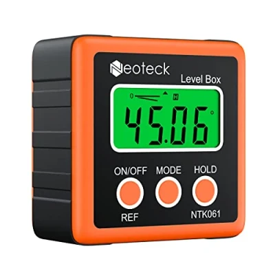 Abbildung von Neoteck Digitaler LCD Winkelmesser Neigungsmesser Inklinometer Wasserdicht Bevel Box Winkelmessgerät Wasserwaage Orange