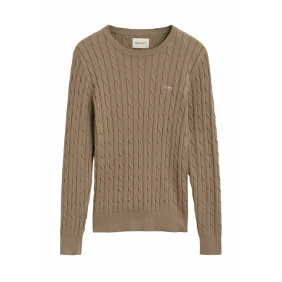 Abbildung von GANT Damen Stretch Cotton Cable C Neck Pullover, Taupe BEIGE, XS