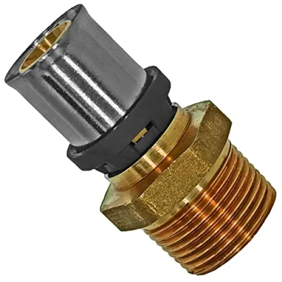 Abbildung von Übergang auf Außengewinde 3/8&quot; Zoll AG Pressfitting Komplettsystem TH Profil für Mehrschichtverbundrohr 16 x 2,0 mm