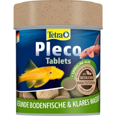 Abbildung von Tetra Pleco Tablets Nährstoffreiches Fischfutter für alle pflanzenfressenden Bodenfische (z.B. Welse), 120 Tabletten Dose
