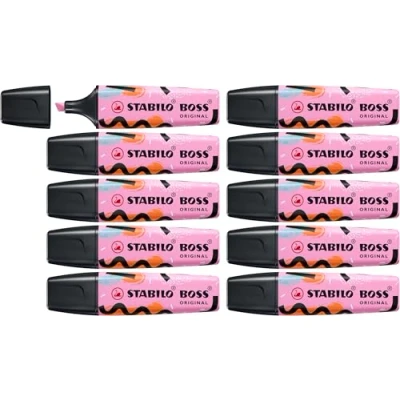 Abbildung von Textmarker STABILO BOSS ORIGINAL Pastel by Ju Schnee 10er Pack frische Fuchsie
