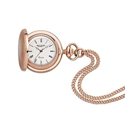 Abbildung von Regent Kettenuhr P761 32772940, (Set, 2 tlg., mit dazu passender Kette), Quarzuhr, Damenuhr, Acrylglas, Geschenkidee