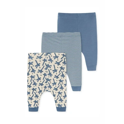 Abbildung von Schiesser 3PACK LOVE Nachtwäsche Hose für Kinder, Größe: 92, Blau creme