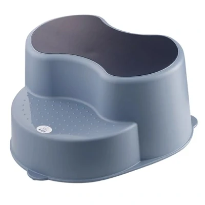 Abbildung von Rotho Babydesign TOP Kinderschemel recycelt Tritthocker Trittschemel Trittleiter Kindertreppe Antirutschfläche Blau