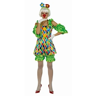 Abbildung von Metamorph Clown Kostüm Freche Clowness Clownkostüm für Fasching Hallowe, Kurzgeschnittenes Clownskostüm