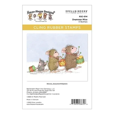 Abbildung von Spellbinders Schlagzeuger Mäuse Haftende Gummi Stempel Set aus der House Mouse Holiday Collection