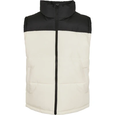 Abbildung von Urban Classics Block Puffer VEST Weste, Herren, Größe: Small, Black/whitesand