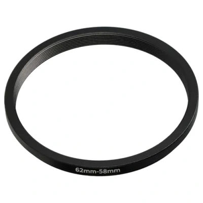 Abbildung von vhbw Step Down Ring Adapter von 62 mm auf 58 für Kamera Objektiv Filteradapter, Metall, Schwarz