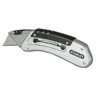 Abbildung von Stanley Sportmesser Quickslide 0 10 810 (145 mm Länge, kompaktes Messer für Beruf &amp; Freizeit, Metallkorpus maximale Kraftübertragung, Klingenwechsel ohne Werkzeug, mit Gürtelclip)
