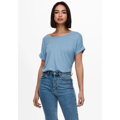 Abbildung von ONLY Onlmoster Oneck Tshirt basic, Damen, Größe: XS, Faded denim