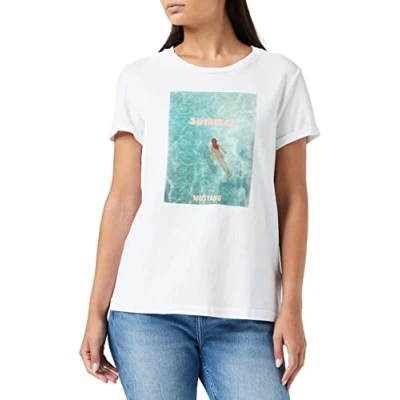 Abbildung von MUSTANG Damen Alina C Photoprint T Shirt, General White 2045, XL