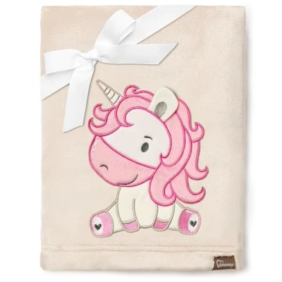 Abbildung von Be Mammy Warme Kuscheldecke Babydecke Blanket Baby Geschenk BE20 168 (Beige Einhorn)