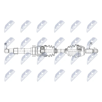 Abbildung von NTY NPW FR 173 Antriebswelle Hinterachse rechts 935mm Schaltgetriebe 6 Gang