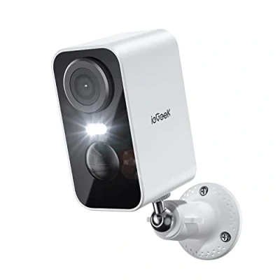Abbildung von ieGeek 2K/3MP Überwachungskamera Aussen Akku，WLAN Kabellose außen/innen mit farbige Nachtsicht，PIR Bewegungserkennung，Cloud/Memory Card，IP66，2 Wege Audio，Alexa，2,4 GHz