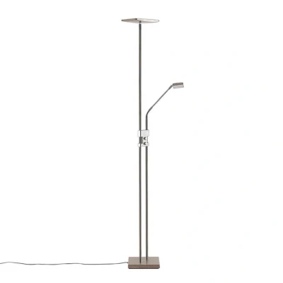 Abbildung von Lindby LED Deckenfluter Jonne, dimmbar, Leuchtmittel fest verbaut, warmweiß, Modern, Metall, nickel satiniert, 2 flammig, inkl.
