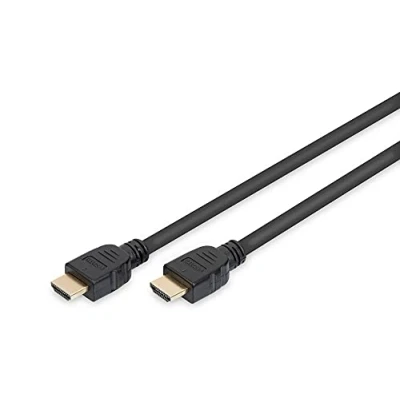 Abbildung von DIGITUS HDMI 2.1 Ultra High Speed Anschlusskabel, Typ A St/St 1.0m mit Ethernetkanal UHD II 8k/60Hz 4k/120Hz kompatibel PS5, Xbox Series, TV/Beamer vergoldete Kontakte Schwarz