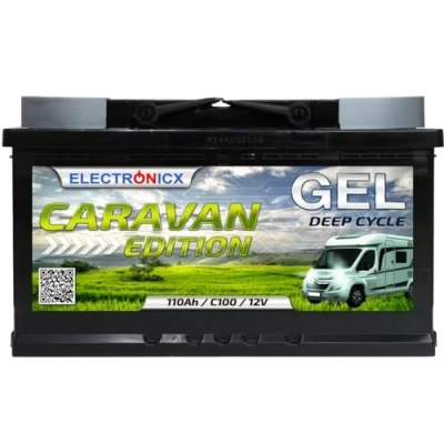 Abbildung von GEL Batterie 12V 110Ah Caravan Edition Gelbatterie für Wohnmobile, Solar Camping Technologie Perfekt Solarbatterie Solarakku 110 Ah Wohnmobil Akku