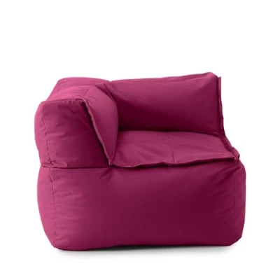 Abbildung von Lumaland Sitzsack Lounge Modular Eckteil Waschbare Sitzmöbel für Innenräume &amp; Garten Indoor Outdoor Sitz Garnitur Wasserfester Ecksessel Einfach erweiterbar 81x81x70cm [Rotwein]