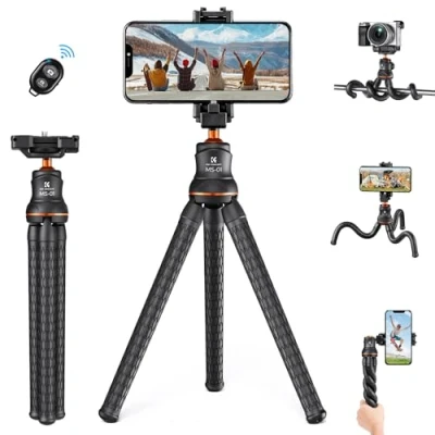 Abbildung von K&amp;F Concept Handy Stativ,MS01 Gorillapod mit Bluetooth Fernbedienung,Flexibel Stativ für Smartphone und Kamera,Tripod 360 drehbarer Stativhalterung,Mini iPhone 15/14/13,Sumsung,Xiaomi
