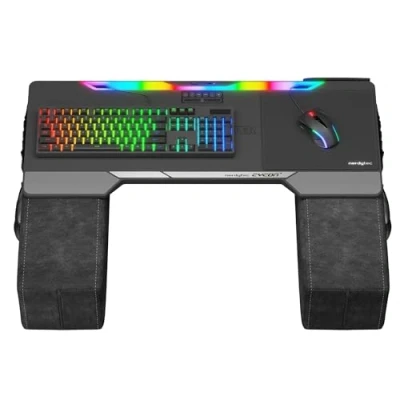 Abbildung von Couchmaster CYCON3 Black HORIZONLIGHT Bar Ergonomisches Gaming Lapdesk für Couch &amp; Bett USB Hub Lapboard Groß Stabil (für PC, PS4/5, Xbox One/Series X, Laptops)