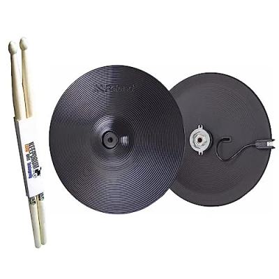 Abbildung von Roland VH 14D Hi Hat Pad für E Drum elektronisches Schlagzeug 14 Zoll + keepdrum Drumsticks