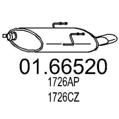 Abbildung von MTS 01.66520 Endschalldämpfer 615 PEUGEOT: 406 Coupe