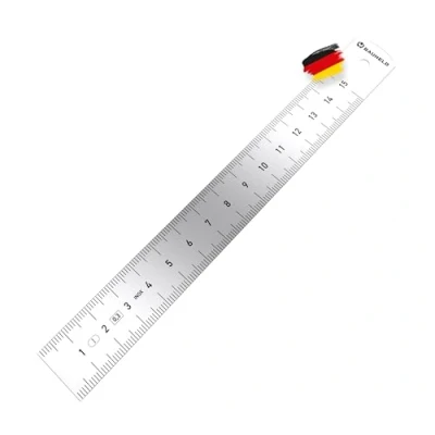 Abbildung von BAUHELD Lineal Stahlmaßstab, 150mm 300mm [EG 1] Stahllineal mit INCH und CM [Made in Germany]