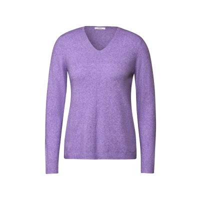 Abbildung von Cecil MIT Vausschnitt Strickpullover, Damen, Größe: XXL, Lila