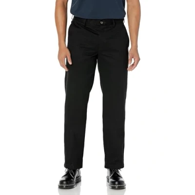Abbildung von Amazon Essentials Herren Knitterfreie Flatfront Chinohose mit klassischer Schnitt (erhältlich in Big &amp; Tall), Schwarz, 30W / 30L