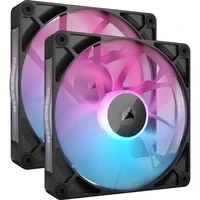 Abbildung von Corsair iCUE LINK RX140 RGB 140mm PWM Lüfters mit System Hub Magnetisches Kuppellager Dual Pack Schwarz