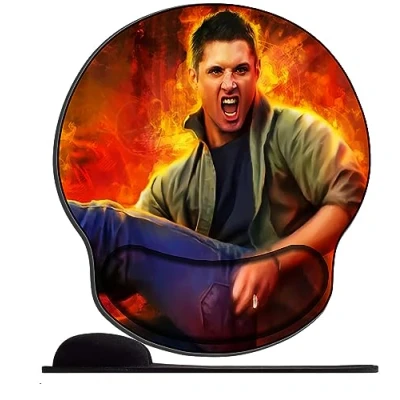 Abbildung von Mauspad mit Gelkissen 26x23cm Mousepad Ergonomisches Handauflage für schonende Handgelenk Haltung das Home Office,Arbeiten,Lernen Supernatural Sty17