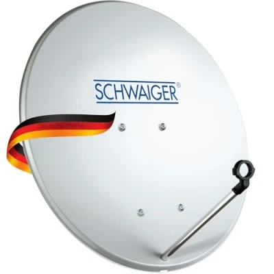 Abbildung von SCHWAIGER SPI440.0 Satellitenschüssel SAT Antenne Satelliten Anlage Offset LNB Tragarm Masthalterung Schüssel Stahl 42 x cm hellgrau