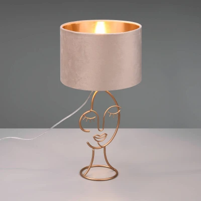 Abbildung von TRIO Leuchten Schreibtischlampe Mary, Ein /Ausschalter, ohne Leuchtmittel, warmweiß kaltweiß, Deko Tischleuchte Gesicht Schnurschalter exkl 1xE27 max 60W Höhe 45cm